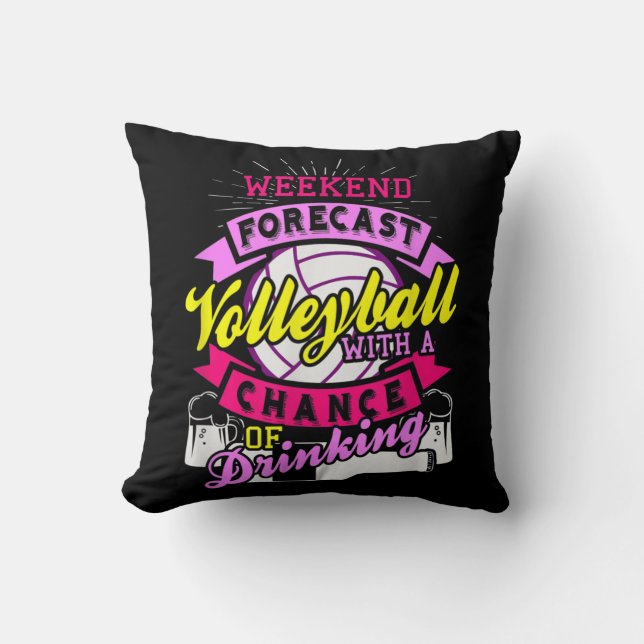 Wochenprognose Volleyball mit Chance auf Trinken Kissen (Vorderseite)