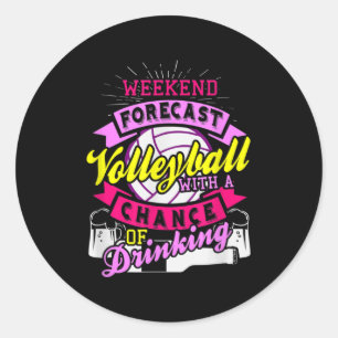 Wochenprognose Volleyball mit Chance auf Trinken Runder Aufkleber