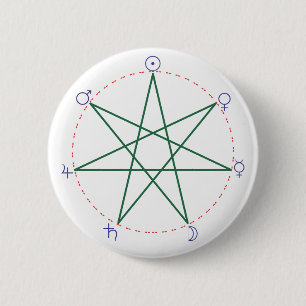 Wochentag-Heptagrammfarbe Button
