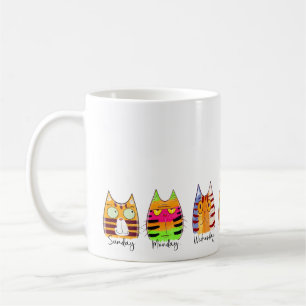 Wochentage Lustige Katzen Tage Kaffeetasse
