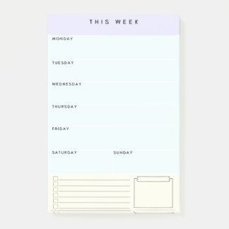 Wöchentlich klebriger Planner Postit-Notizen Post-it Klebezettel