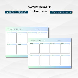 Wöchentlich | Täglich anzugeben Notepad, Aufgabenl Notizblock