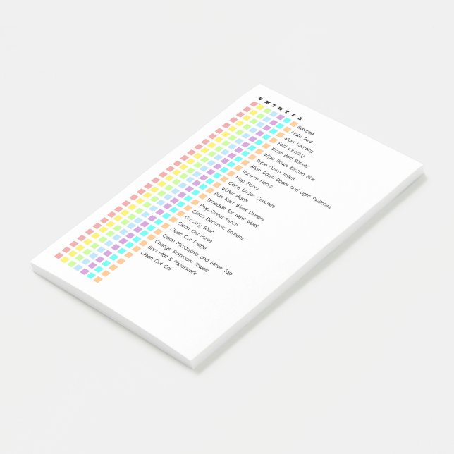 Wöchentliche Aufgabenliste Post-it Klebezettel (angewinkelt)