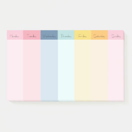 Wöchentliche Rainbow-Kalendernotizen Post-it Klebezettel
