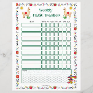 Wöchentlicher Habit Tracker druckbar - Lama Editio