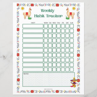 Wöchentlicher Habit Tracker druckbar - Lama Editio