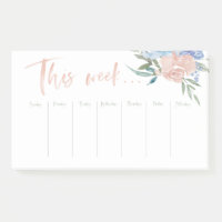 Wöchentlicher Kalender der Watercolor-Blume