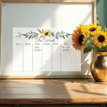 Wöchentlicher Kalender Watercolor Gelbe Sonnenblum Magnetisches Trockenlöschblatt<br><div class="desc">Schöner Landstil und eleganter wöchentlicher Kühlschrankmagnet. Unser Design besticht durch handbemalte,  goldgelbe Sonnenblumen und Grünanlagen,  die diesen eleganten Kühlschrankmagnet im Landhausstil schaffen. Alle Blume sind handgemalt von der Moodthology Papery.</div>