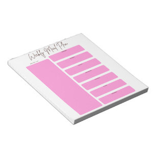 WÖCHENTLICHER MAHLZEITPLANER IN ROSA DESIGN NOTIZBLOCK