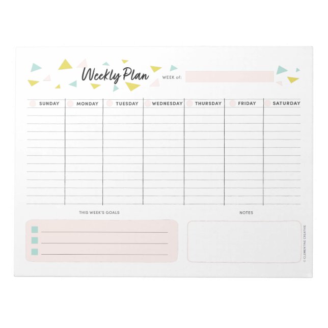 Wöchentlicher Planer - Moderne Dreiecke Notizblock (Vorderseite)