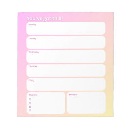 Wöchentlicher Planer Notizblock – Wochentagslayout