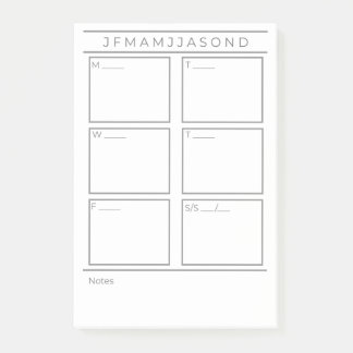 Wöchentlicher Planer Post IT Notes Pad 4"x 6" Post-it Klebezettel