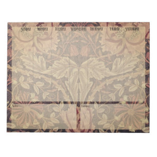 Wöchentlicher Planer - William Morris Honeysuckle  Notizblock