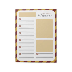 Wöchentlicher Projektplaner - Rot und Gold Notizblock