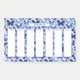 Wöchentlicher Zeitplan Wasserfarbenschmetterling Post-it Klebezettel