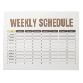 Wöchentlicher Zeitplanplaner Minimal Beige Raster Notizblock