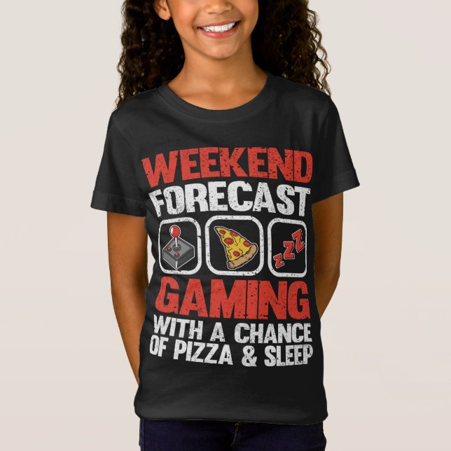 Wöchentliches Forecast Gaming mit Pizza & S Chance T-Shirt (Vorderseite)