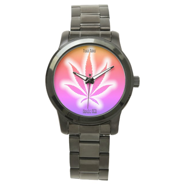 WOCHENWASCHEN SCHWARZER HINTERGRUND HAVIC ACD ARMBANDUHR (Vorderseite)