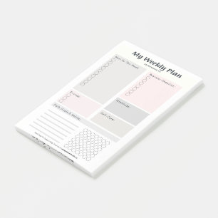 Wochenziel und Habit-Tracker Post-it Klebezettel