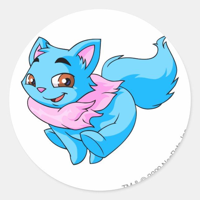 Wocky Blue Runder Aufkleber (Vorderseite)