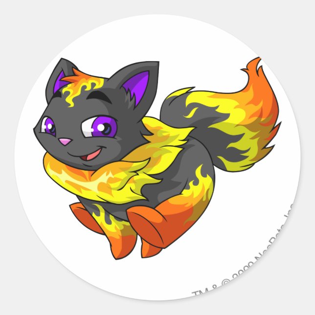 Wocky Fire Runder Aufkleber (Vorderseite)