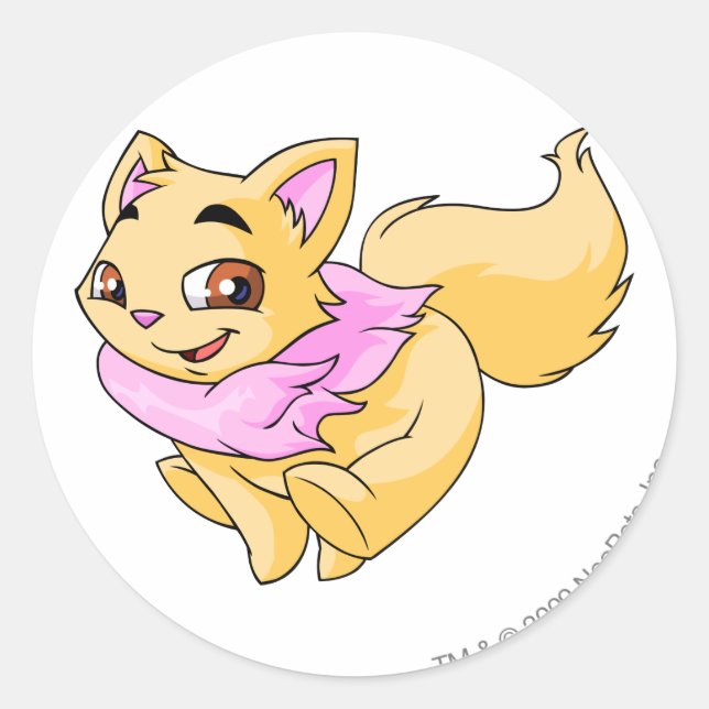 Wocky Yellow Runder Aufkleber (Vorderseite)