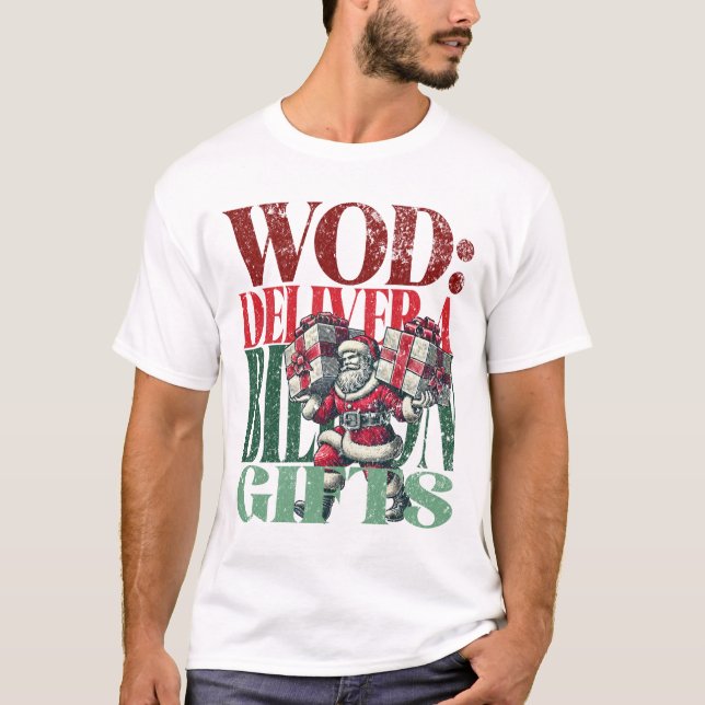 WOD Fun - Weihnachtsversion der Fitness T-Shirt (Vorderseite)