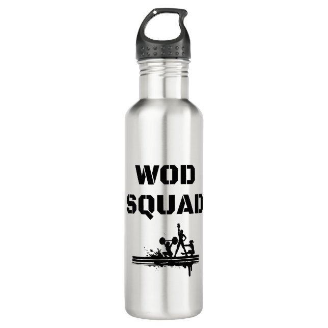 WOD GRUPPE - Crossfit-Inspiriertes einzigartiges Edelstahlflasche (Vorderseite)