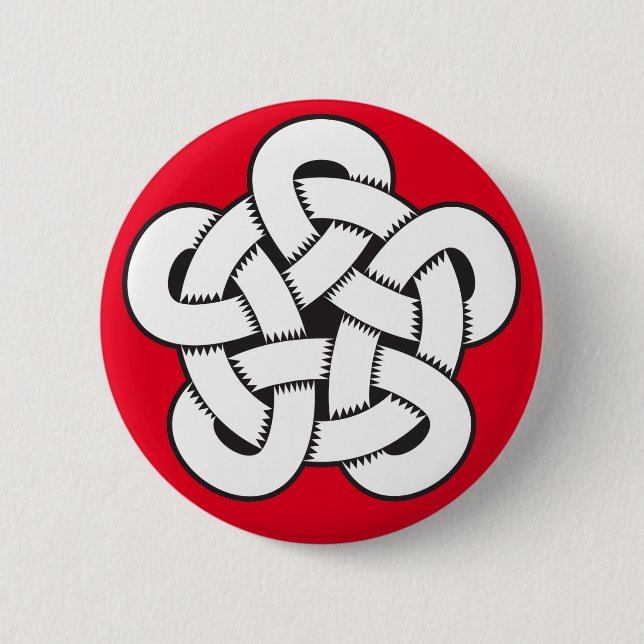Wodcut-Stil Fünffachknoten Button (Vorderseite)