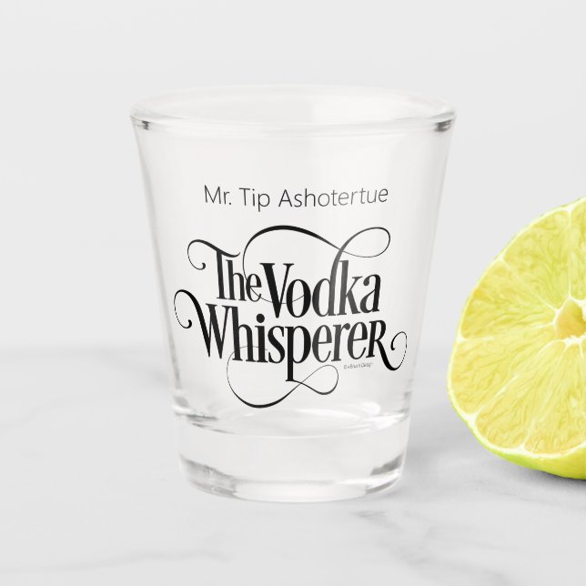 WodkaWhisperer (personalisiert) Schnapsglas (Vorderseite)