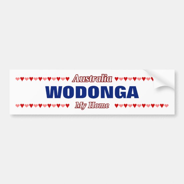 WODONGA - Meine Zuhause - Australien; Rote und ros Autoaufkleber (Vorne)