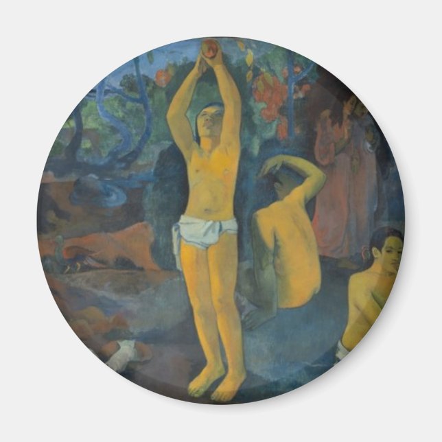 "Woher kommen wir?" - Paul Gauguin Button Magnet (Vorne)