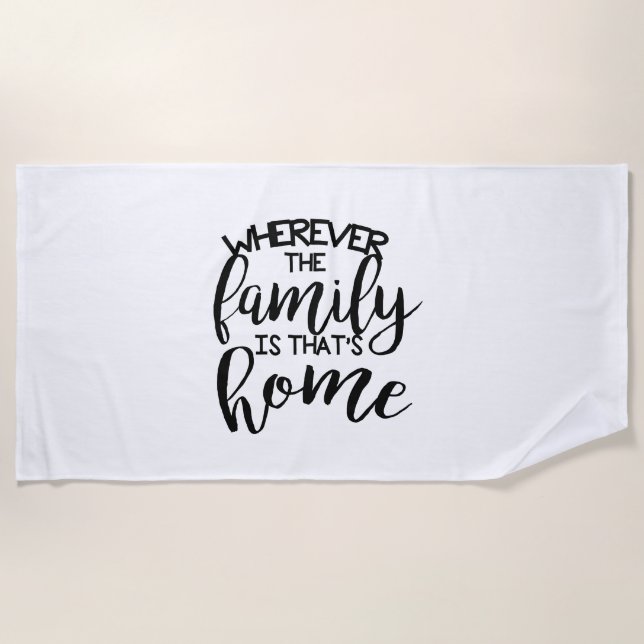 Wohin die Familie| Monogramm Personalisiert Strandtuch (Vorderseite)