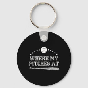 Wohin meine Pitches bei Softball Pitcher Geschenk? Schlüsselanhänger
