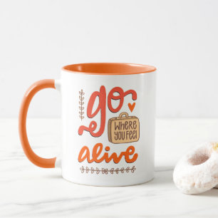 Wohin Sie leben - Retro Travel Mug Tasse