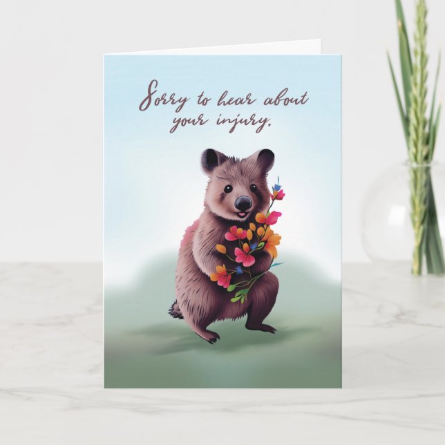 Wohlfühlen nach dem Bärenumarmen mit Blume Karte (Vorderseite)