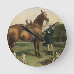 Wohlstand (Öl auf Leinwand) Runde Wanduhr