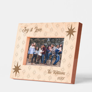 Wohlstand Weihnachten - Star-Text 6x4 Landschaft Geätzte Rahmen