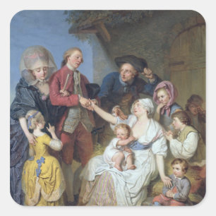 Wohltätigkeit, 1777 quadratischer aufkleber