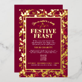 Wohltätigkeit Festliche Feierliche Feste Rote Gold Folieneinladung