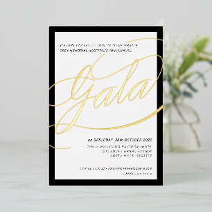 WOHLTÄTIGKEIT GALA elegante formale Kalligraphie s Folieneinladung