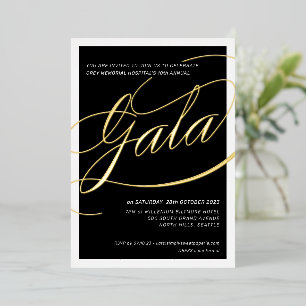WOHLTÄTIGKEIT GALA elegante formale Kalligraphie s Folieneinladung