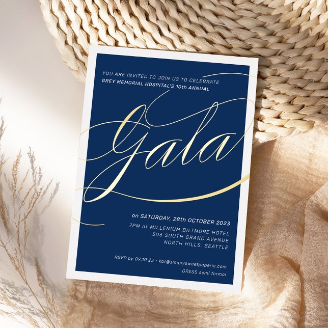WOHLTÄTIGKEIT GALA elegantes formales Kalligrafieg Folieneinladung (Von Creator hochgeladen)