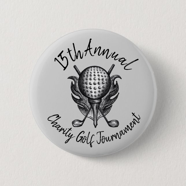 Wohltätigkeit Golf Turnier Sporting Event Ball Clu Button (Vorderseite)