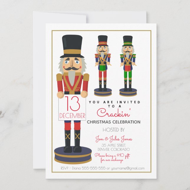 Wohltätigkeit nutcracker Weihnachtsspendenaktion P Einladung (Vorderseite)