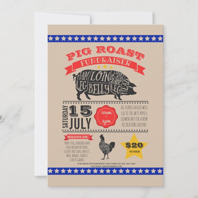 Wohltätigkeit Rost Fundrament PTA PTO Geburtstag Einladung (Vorderseite)