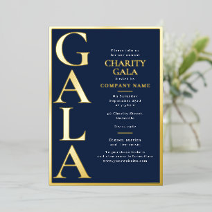 Wohltätigkeitsgala-Vorlage Fundraising-Event Blau Folieneinladung