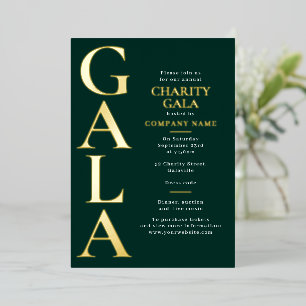 Wohltätigkeitsgala-Vorlage Fundraising-Event Grün Folieneinladung