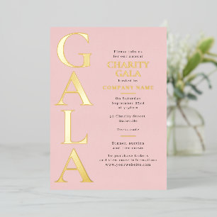 Wohltätigkeitsgala-Vorlage Fundraising-Event Pink Folieneinladung