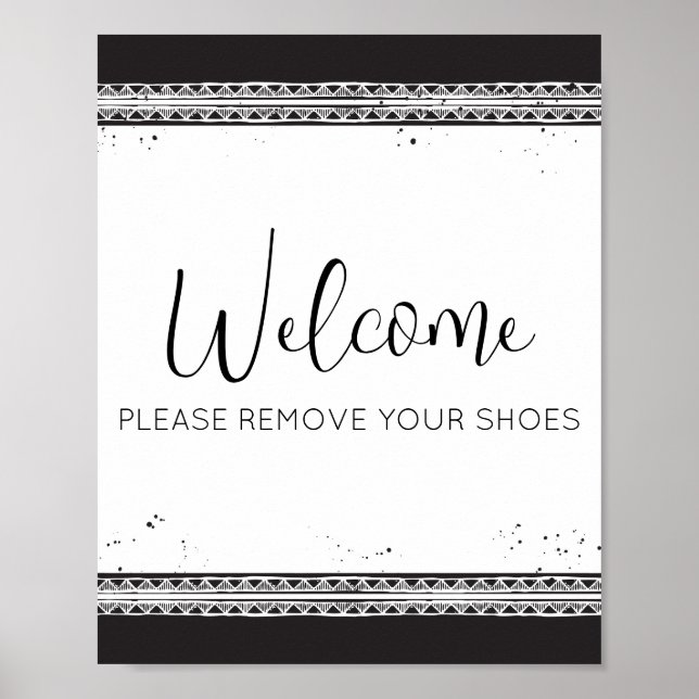 Wohngestaltung Bitte entnehmen Sie Ihre Schuhe Sch Poster (Vorne)